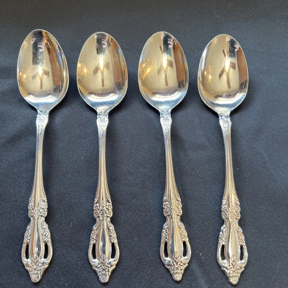 Set Of‎ 4 ONEIDA DISTINCTION DELUXE HH Stainless RAPHAEL Soup Spoons 6 7/8